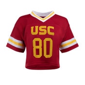 USC Trojans Women's Hype and Vice Cardinal #80 Cropped Football Jersey